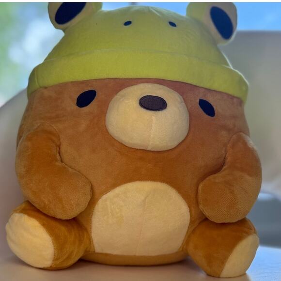 Frogma Bear Plush - 12" Stuffed Animal with Frog Hat - Picture 4 of 7